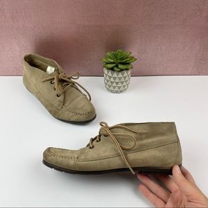 Vintage Original Rugged Outback Tan Brown Leather Upper Lace Up Boots Shoes